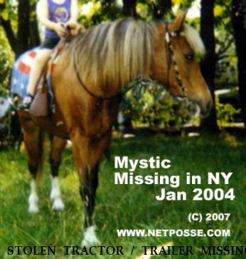 STOLEN TRACTOR / TRAILER MISSING EQUINE Mystic,+ Near Bayshore, NY, 00000